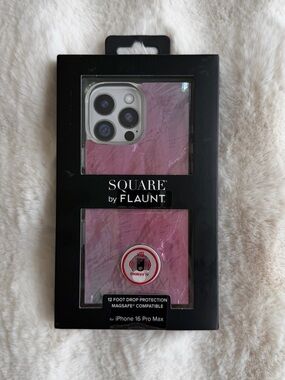 🆕 SQUARE by FLAUNT | Pink Mother of Pearl iPhone 16 Pro Max Case!